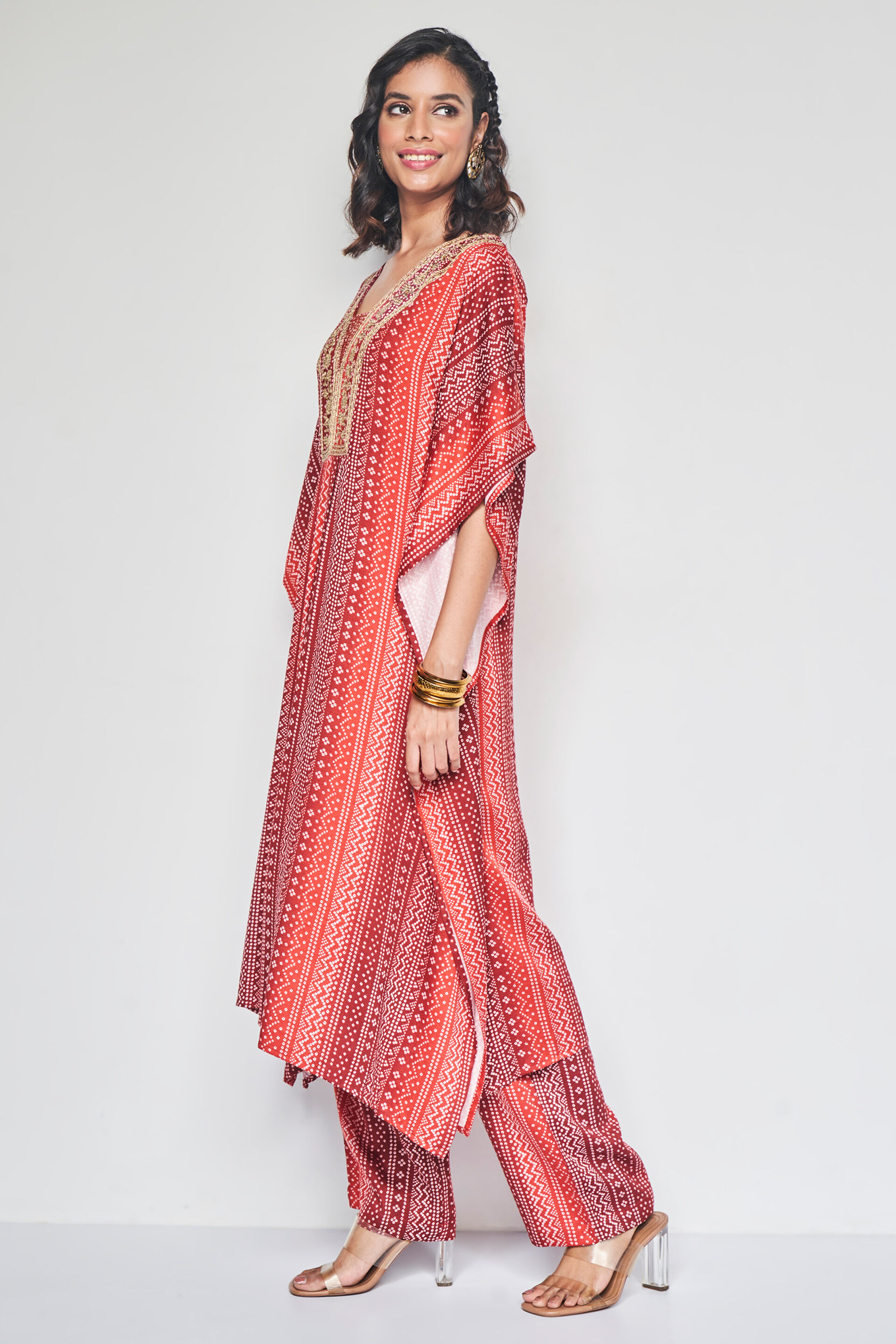 Hawa Hawai kaftan set, Red, image 4